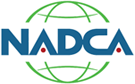 Logo of nadca featuring stylized blue and green globe with the acronym in bold letters centered over it, accented with two red dots, ideal for home decor enthusiasts.