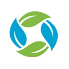 Logo featuring a stylized design of green leaves and blue water droplets arranged in a circular pattern.