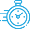 Icon depicting two overlapping stopwatches in blue, symbolizing time management or tracking for home improvement.