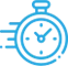 Icon depicting two overlapping stopwatches in blue, symbolizing time management or tracking for home improvement.