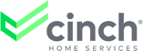 Logo of cinch home improvement services featuring a green checkmark and the word "cinch" in grey letters, with "home improvement services" in smaller text.