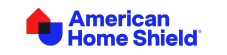 American Home Shield logo with a red and blue geometric house symbol and the company name in blue text, reflecting their commitment to reliable heating and air services on a light background.