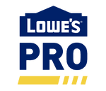 Lowe's Pro logo featuring the words "Lowe's" and "PRO" in bold blue and yellow text with a house-shaped outline above, perfect for businesses seeking reliable heating and air services.