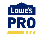 Lowe's Pro logo featuring the words "Lowe's" and "PRO" in bold blue and yellow text with a house-shaped outline above, perfect for businesses seeking reliable heating and air services.
